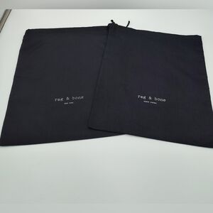 rag & bone New York Dust Bag Set Black Cotton Storage Pouch Pair 15x13 EUC